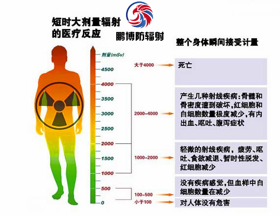 射線輻射對(duì)人體健康影響示意圖